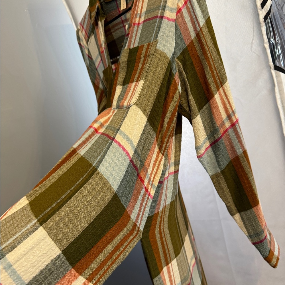 Anthropologie  long plaid shirt. NWT
